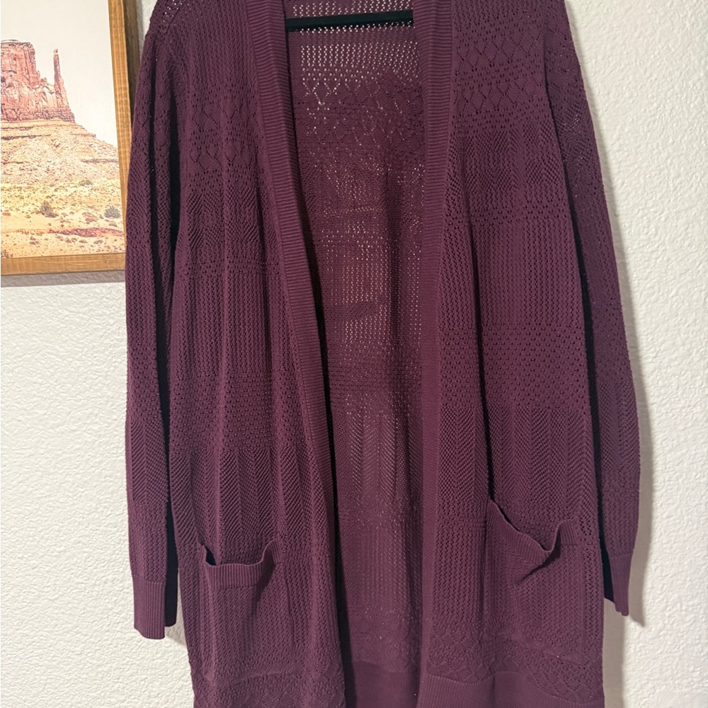 Torrid Pointelle Longline Open Front Cardigan Swe… - image 6